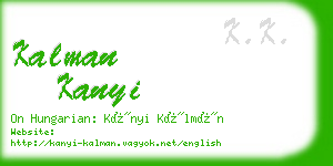 kalman kanyi business card